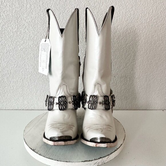 Lane The New Mrs Womens Pearl White Cowboy Boots 11 Western Cowgirl Wedding Tall - Picture 6 of 14